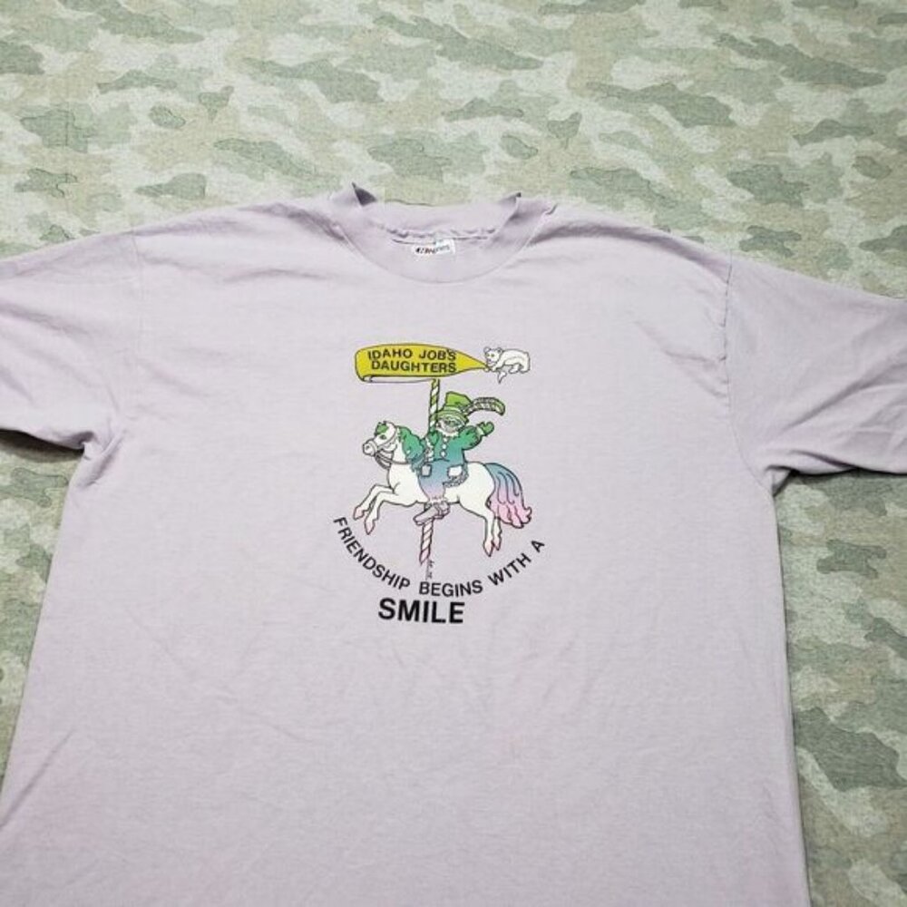Vintage Hanes Shirt Adult XL‎ Purple Idaho Jobs Daughters Single Stitch Made USA - Picture 4 of 6